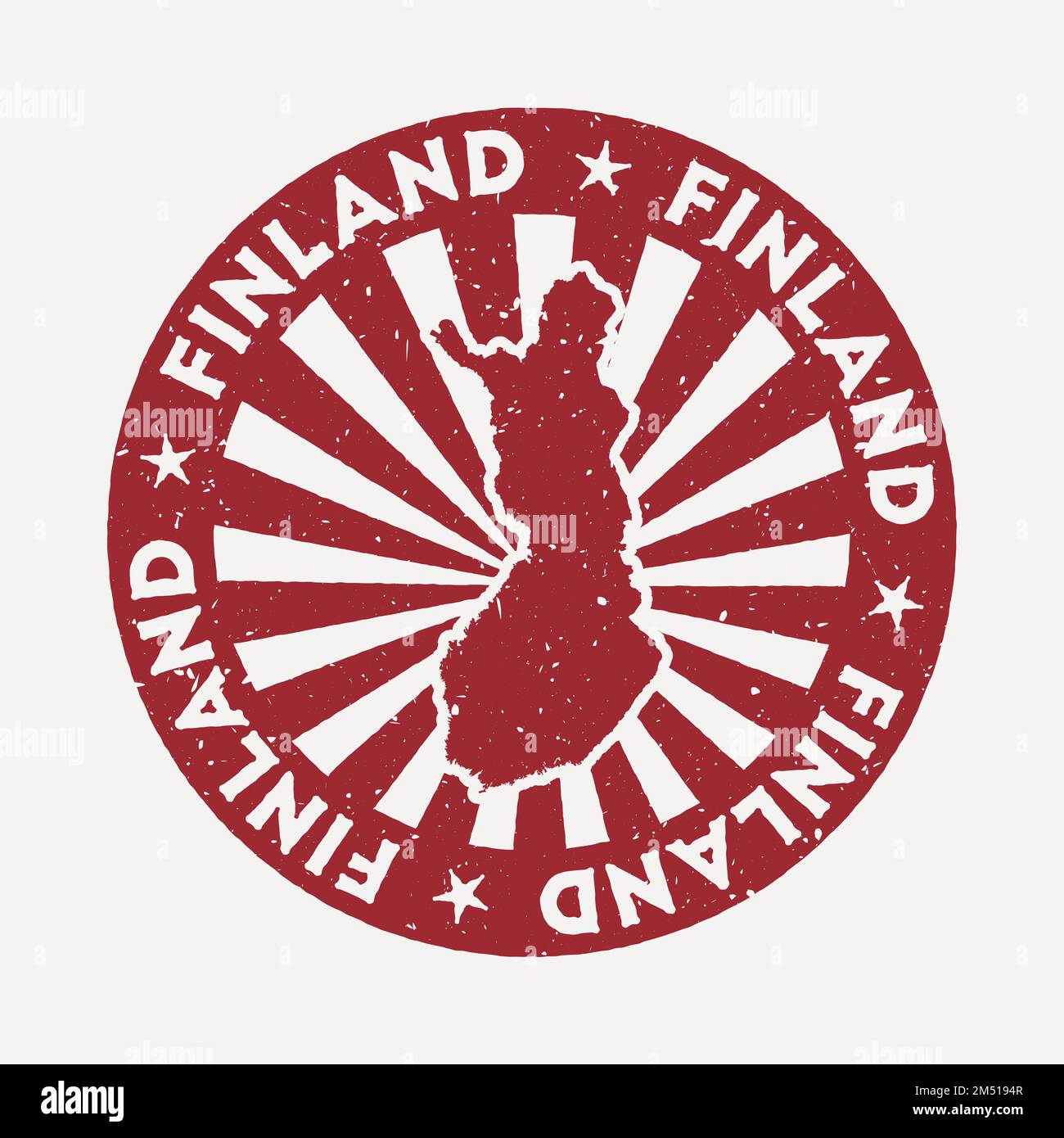 Finland stamp. Travel red rubber stamp with the map of country, vector illustration. Can be used as insignia, logotype, label, sticker or badge of the Stock Vector