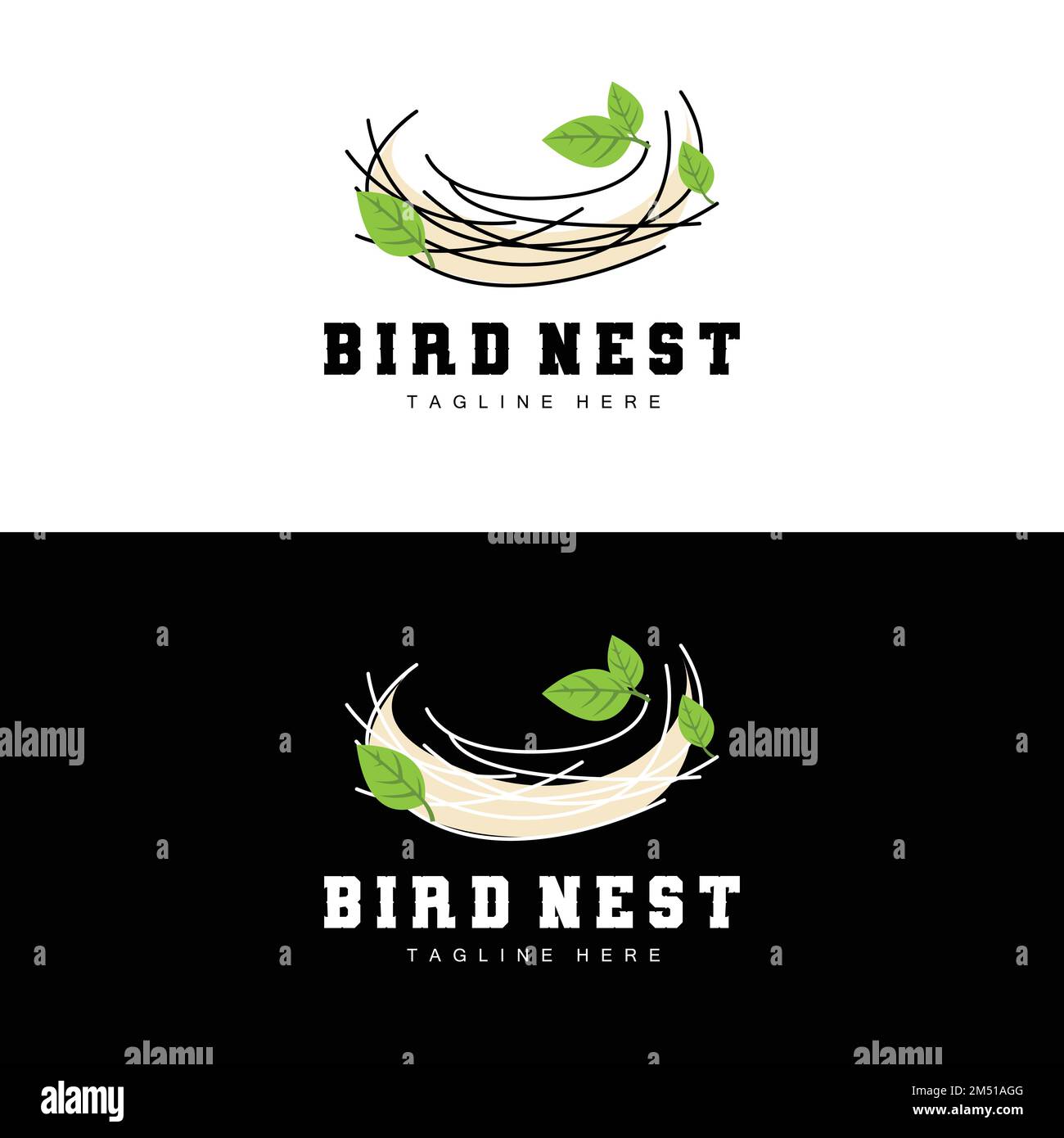 Bird's Nest Logo Design, Bird House Vector For Eggs, Bird Tree Logo