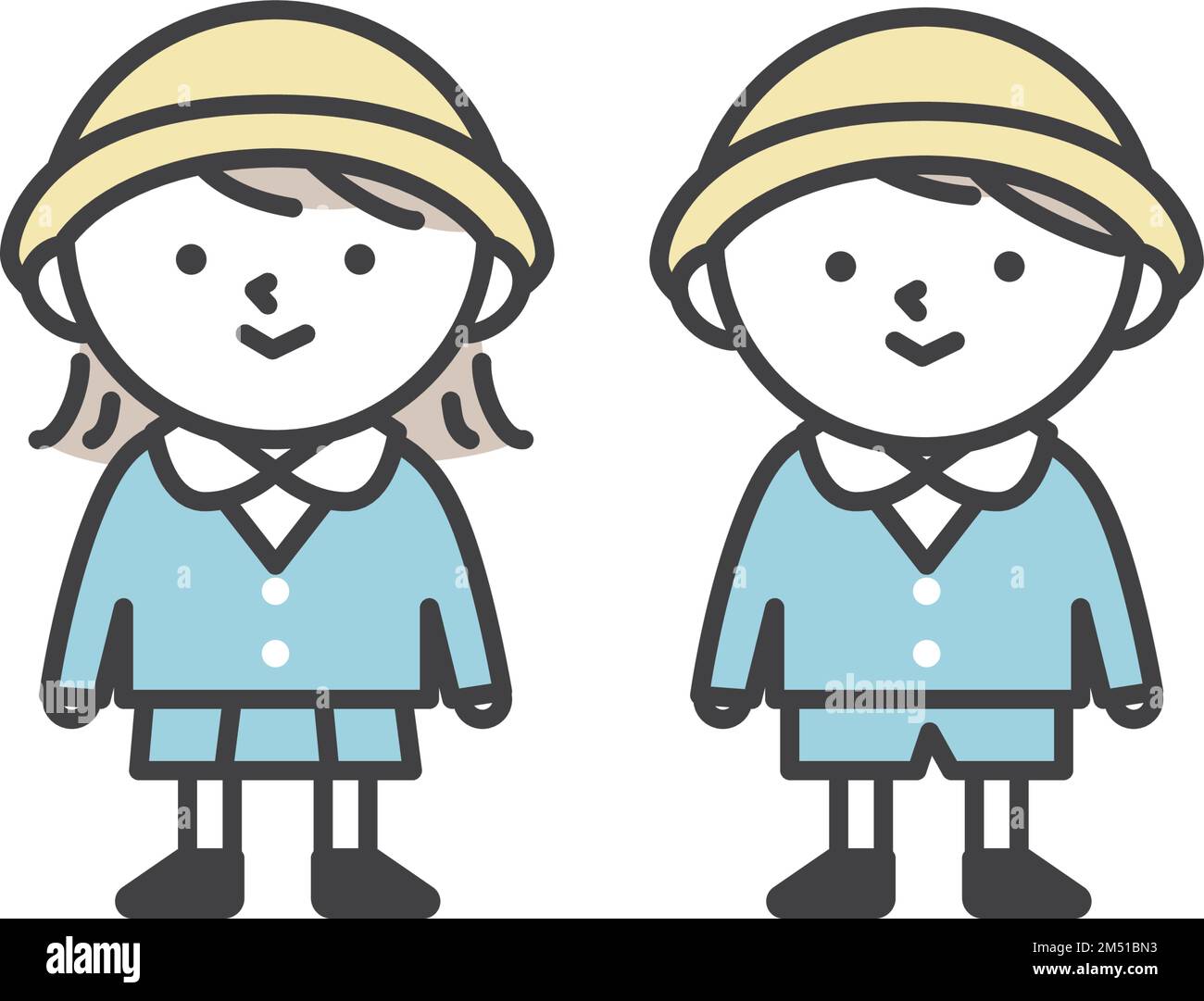 Girl and boy in uniform standing side by side Stock Vector Image & Art