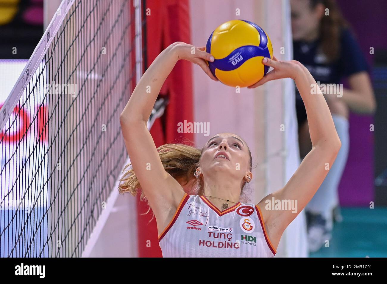 Florence, Italy. 22nd Dec, 2022. Eda Kafkas (Galatasaray HDI Sigorta Istanbul) during Savino Del Bene Scandicci vs Galatasaray HDI Sigorta Istanbul, Volleyball CEV Cup Women Championship in Florence, Italy, December 22 2022 Credit: Independent Photo Agency/Alamy Live News Stock Photo