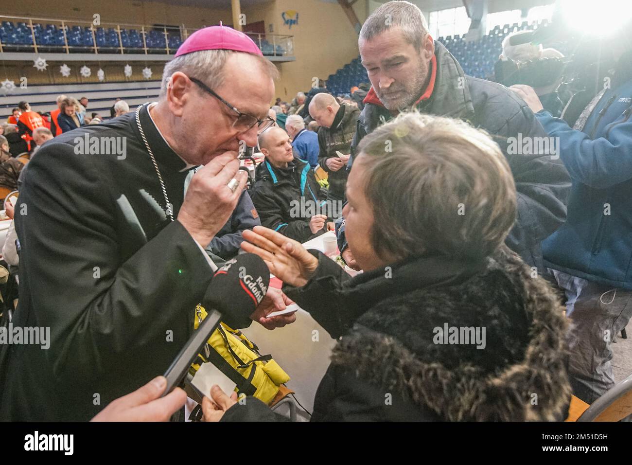 sopot-poland-24th-dec-2022-archbishop-tadeusz-wojda-is-seen-over