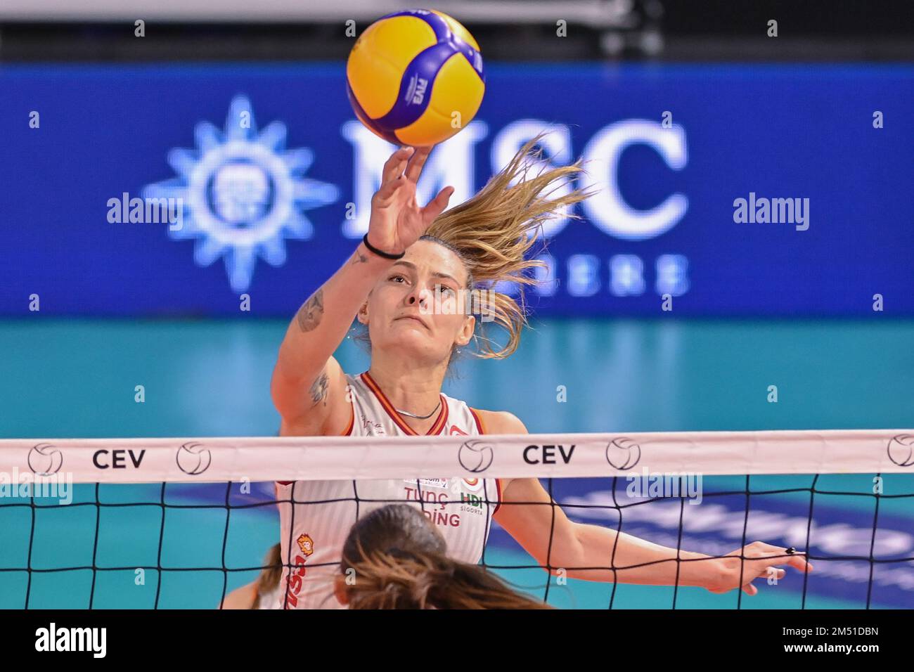 Florence, Italy. 22nd Dec, 2022. Anthi Vasilantonaki (Galatasaray HDI Sigorta Istanbul) during Savino Del Bene Scandicci vs Galatasaray HDI Sigorta Istanbul, Volleyball CEV Cup Women Championship in Florence, Italy, December 22 2022 Credit: Independent Photo Agency/Alamy Live News Stock Photo