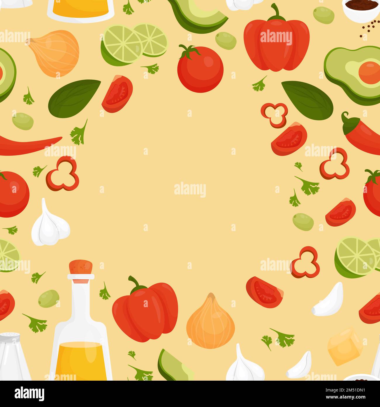 Yellow Food Pattern Seamless pattern with vegetables and fruits, healthy food on yellow ...