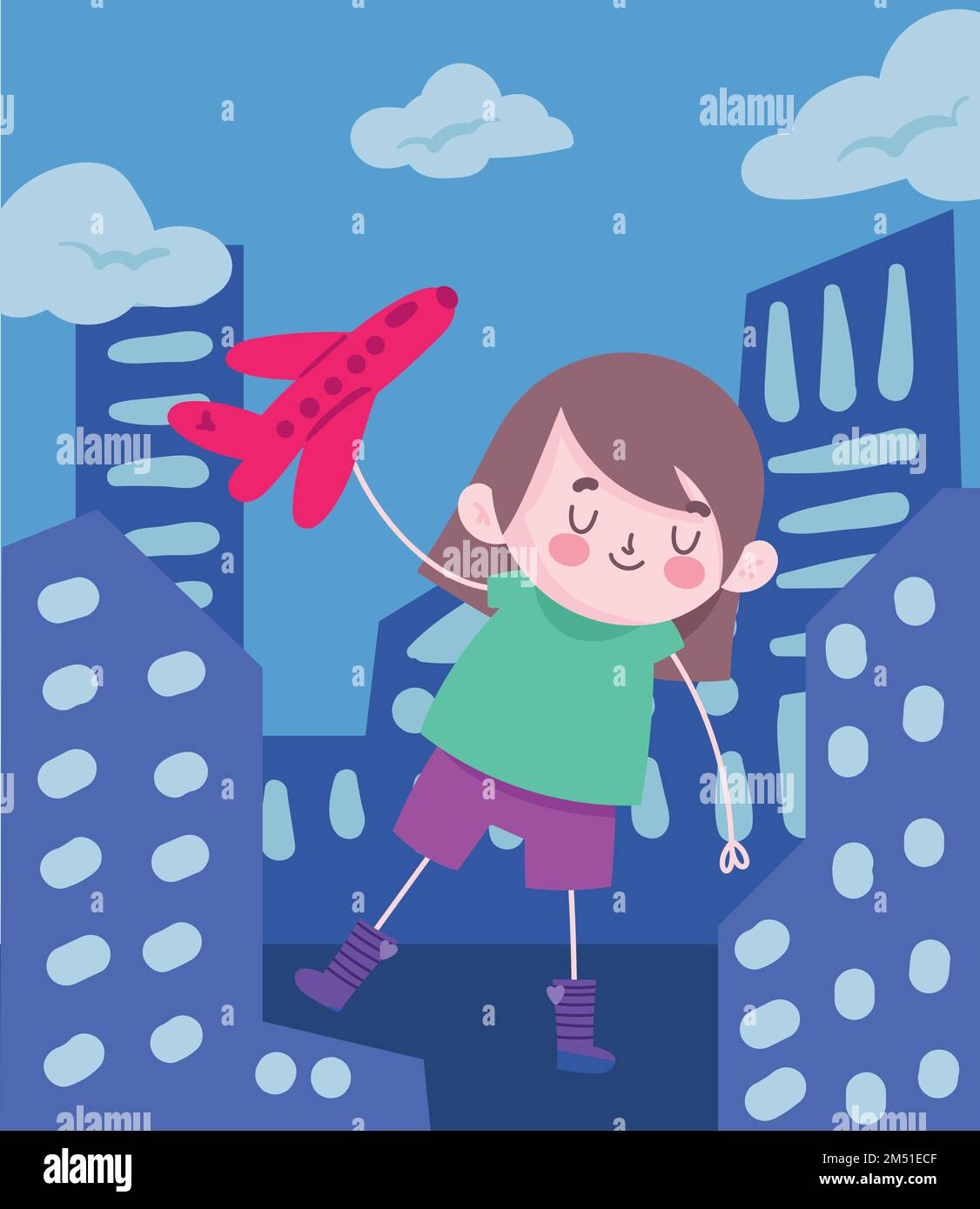 boy playing with plane Stock Vector Image & Art - Alamy