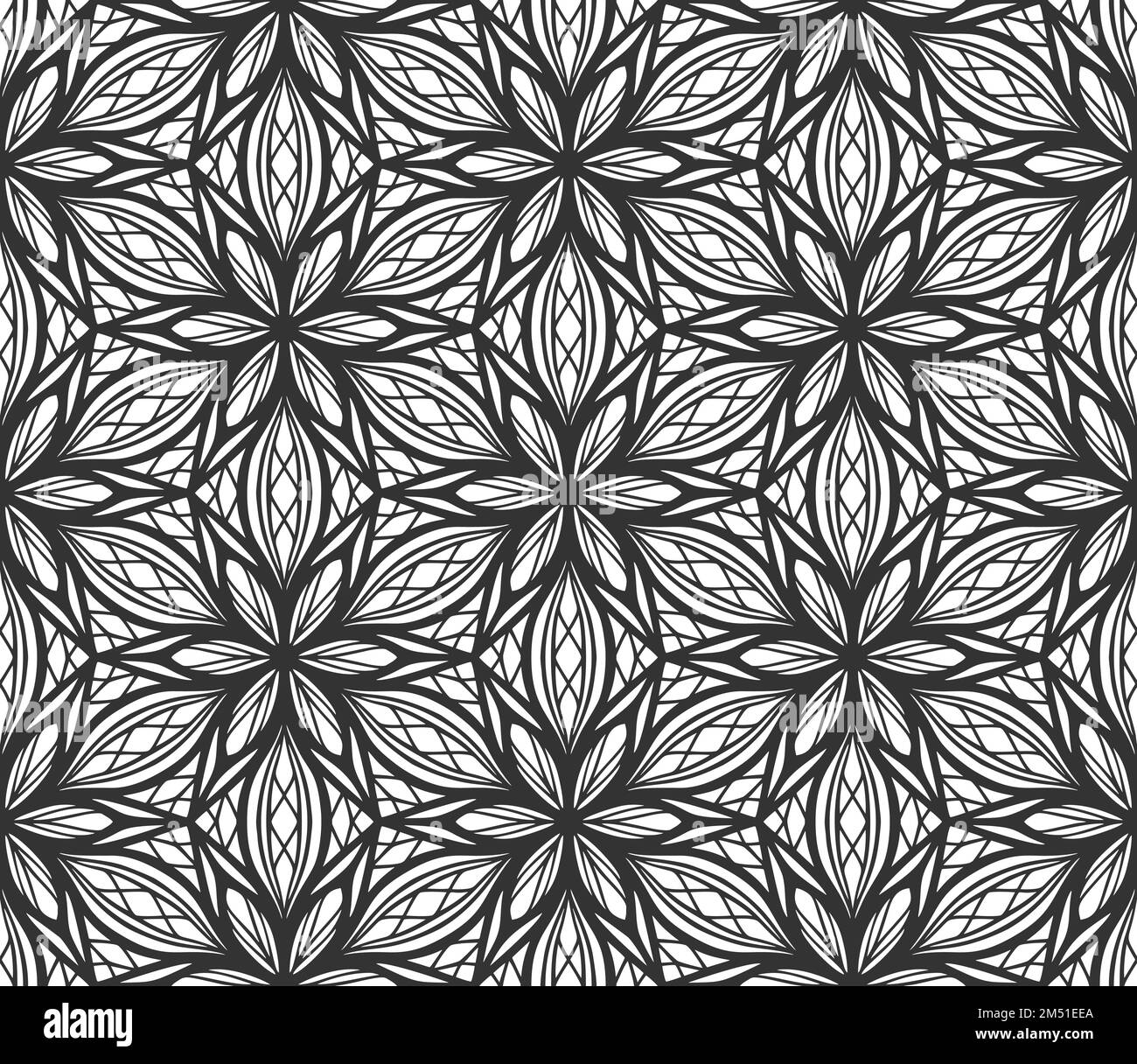 Premium Photo  Monochrome graphic flowers on white background seamless  pattern floral print botanical line art ornament for textile fabric  wallpaper wrapping paper design and decoration