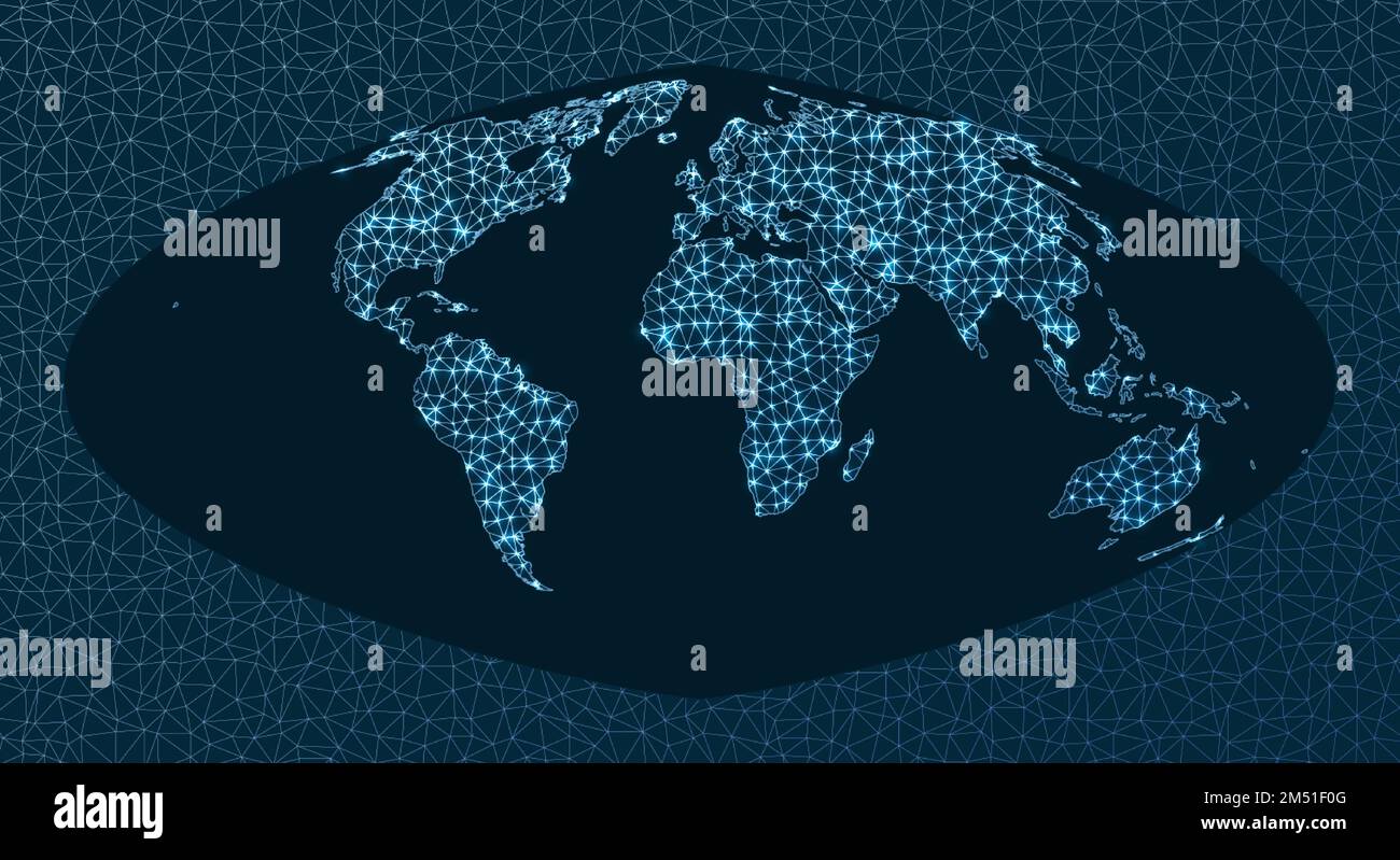 Network map of the world. Boggs projection. World Network. Cool ...