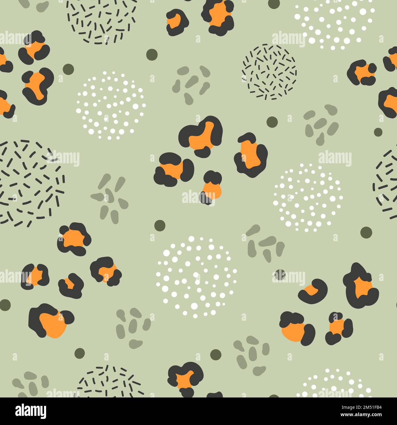 Seamless abstract pattern with leopard print Stock Vector