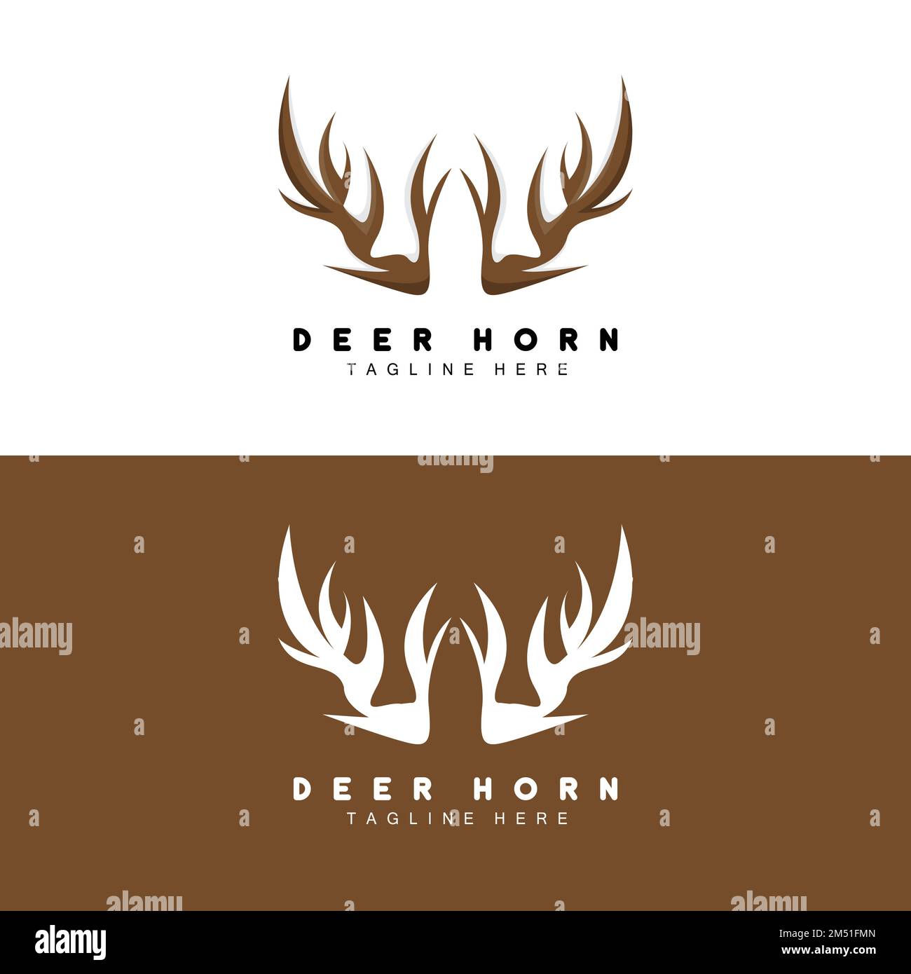 Deer Antler Logo, Antler Icon Illustration, Christmas Santa Animal