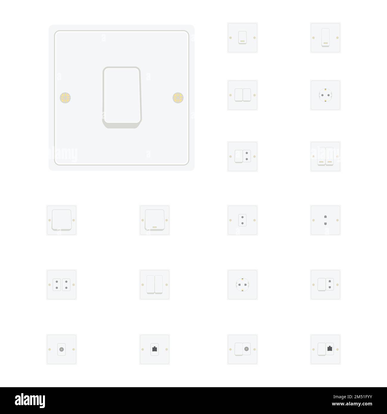 Switch and Receptacle Socket Electrical Tool Equipment Stock Vector