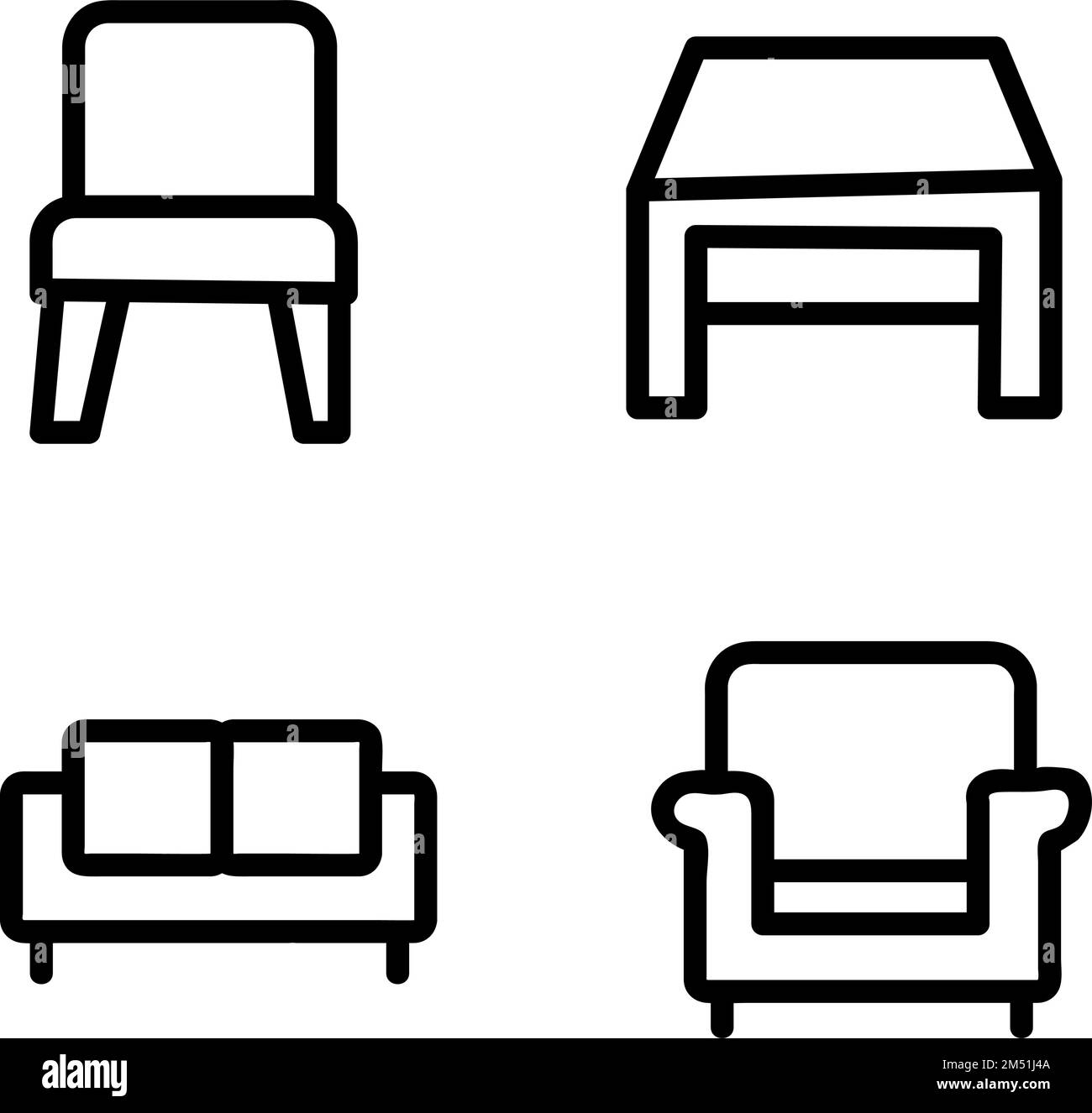 A set of chairs isolated on a white background Stock Vector Image & Art ...