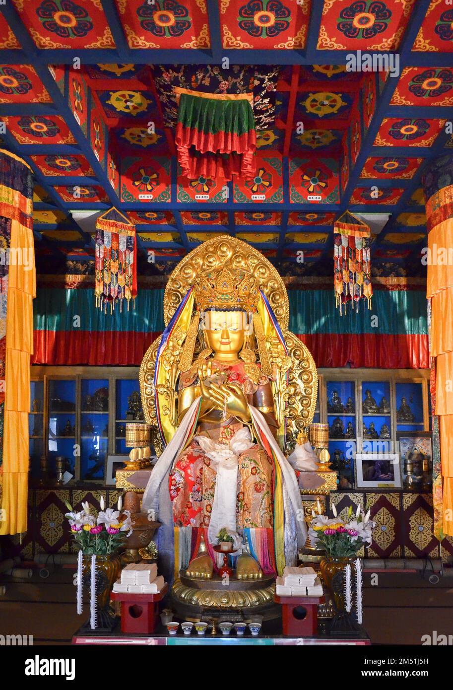 Daishō-in or Daisyō-in is a historic Japanese temple complex with many shrines and statues on Mount Misen, Itsukushima island, Japan. Stock Photo