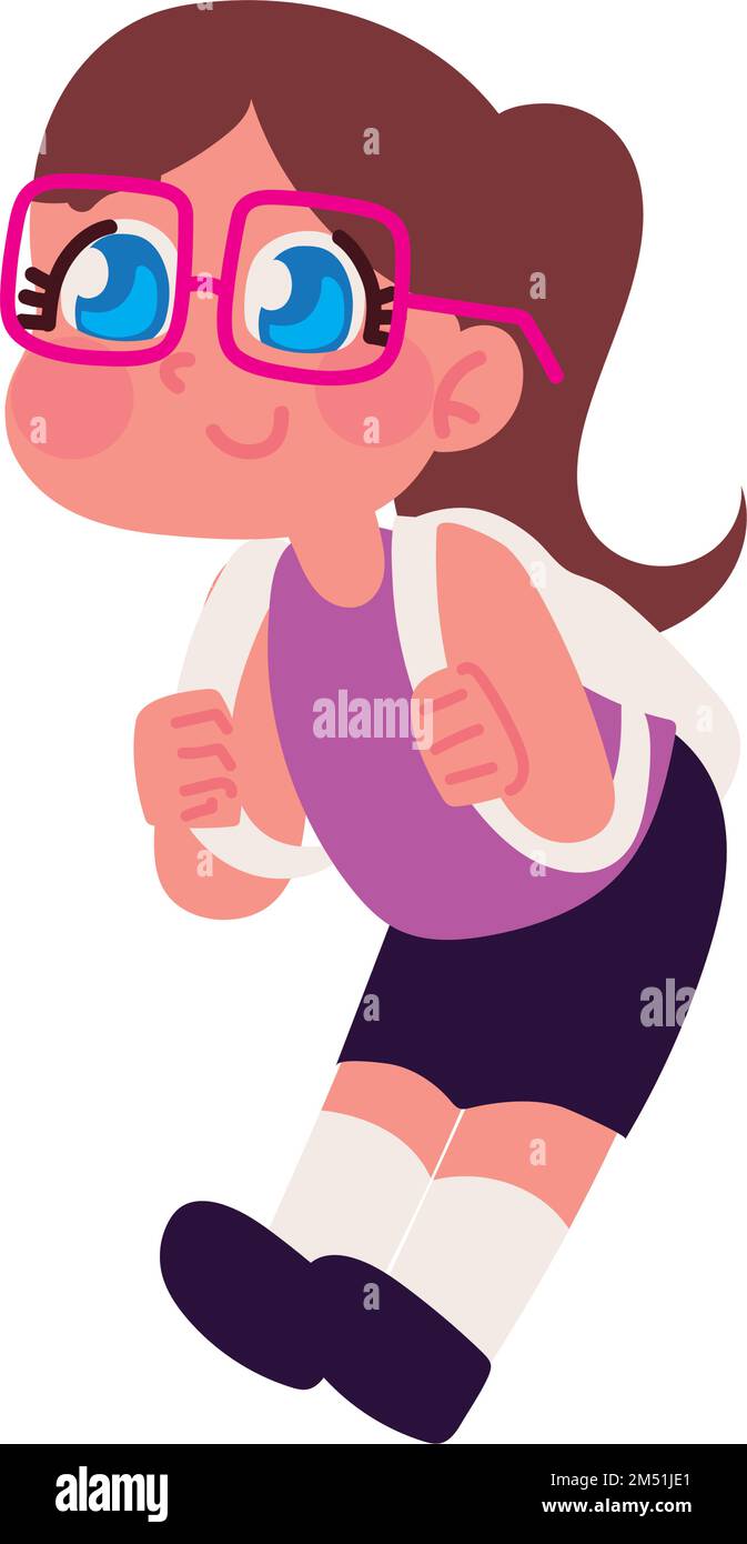 cute girl back to shcool Stock Vector Image & Art - Alamy