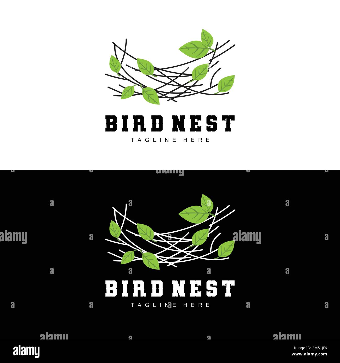 Bird's Nest Logo Design, Bird House Vector For Eggs, Bird Tree Logo