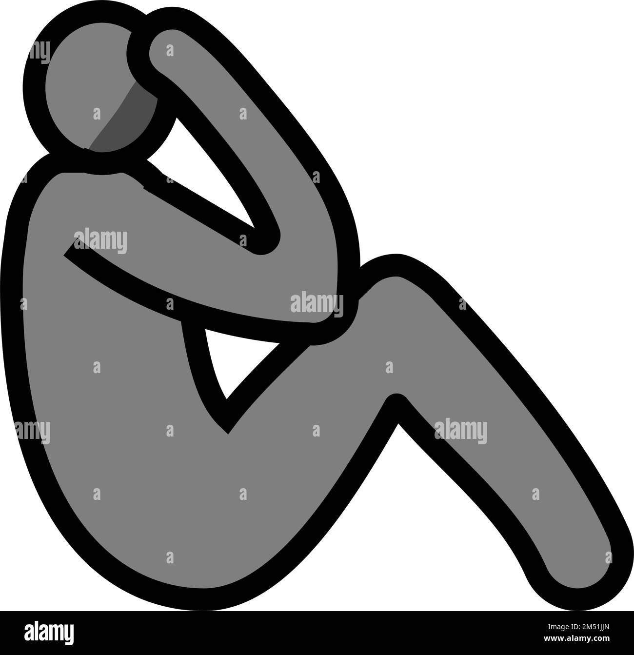 sad man silhouette color icon vector illustration Stock Vector Image ...