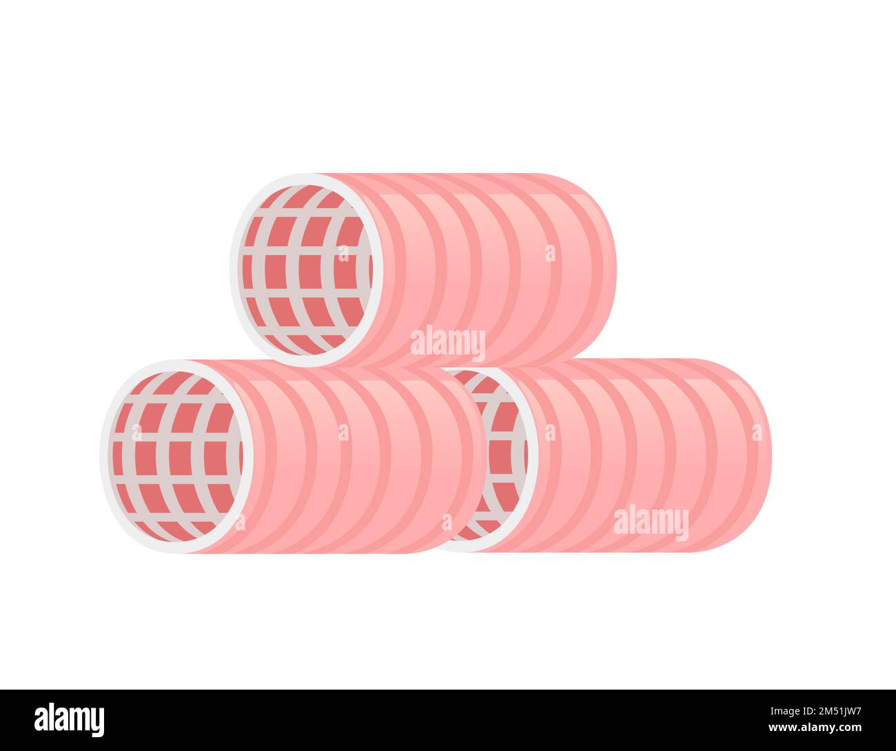 Plastic retro design curlers vector illustration isolated on white background Stock Vector