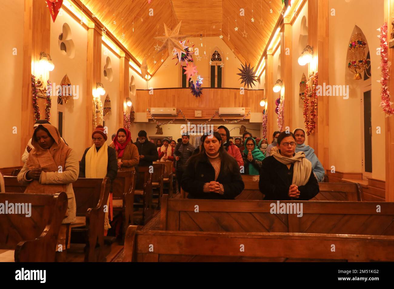 December 24, 2022, Srinagar, Jammu and Kashmir, India Devotees seen