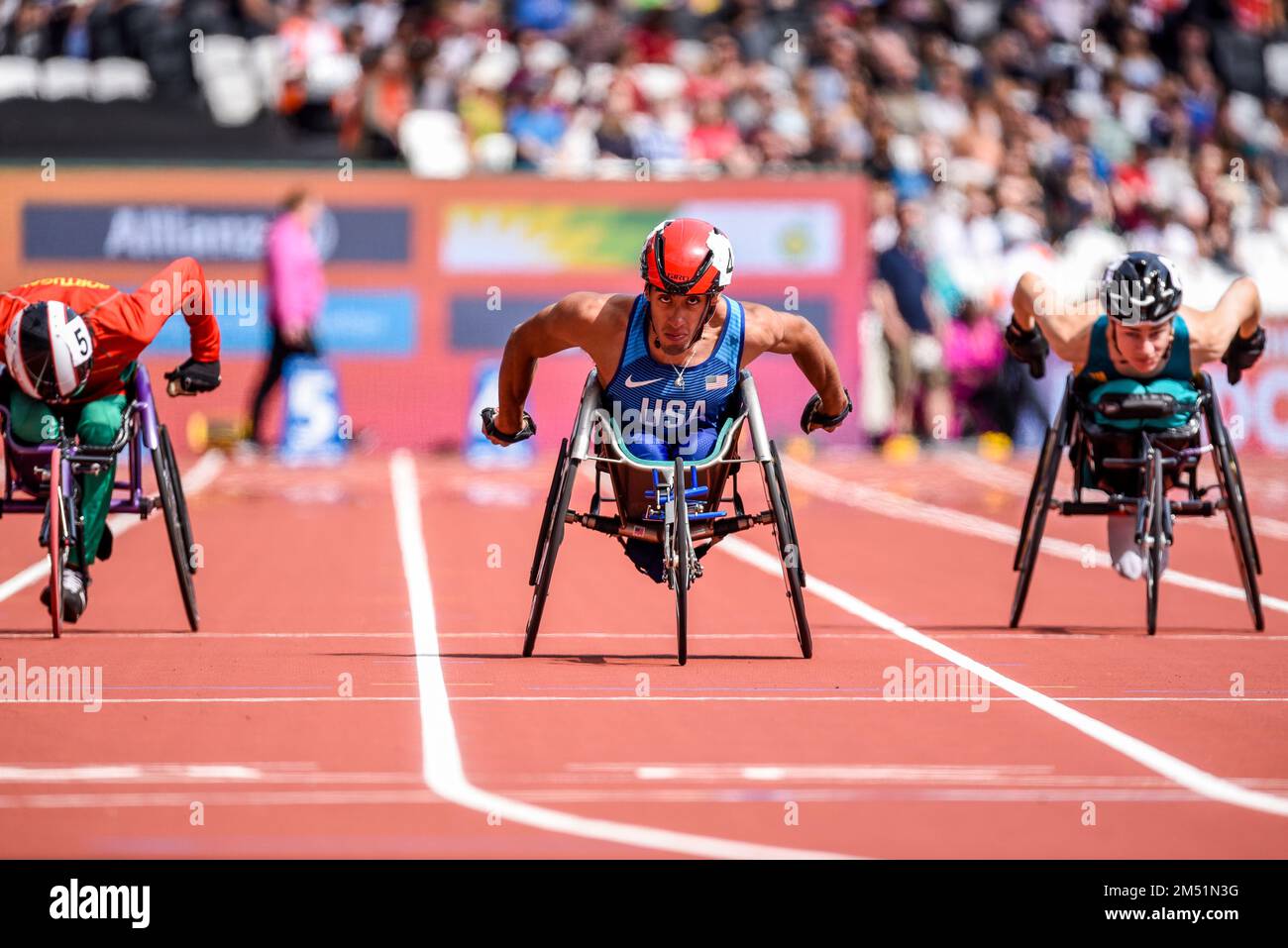 Gianfranco Iannotta competing in the 100m T52 wheelchair race World