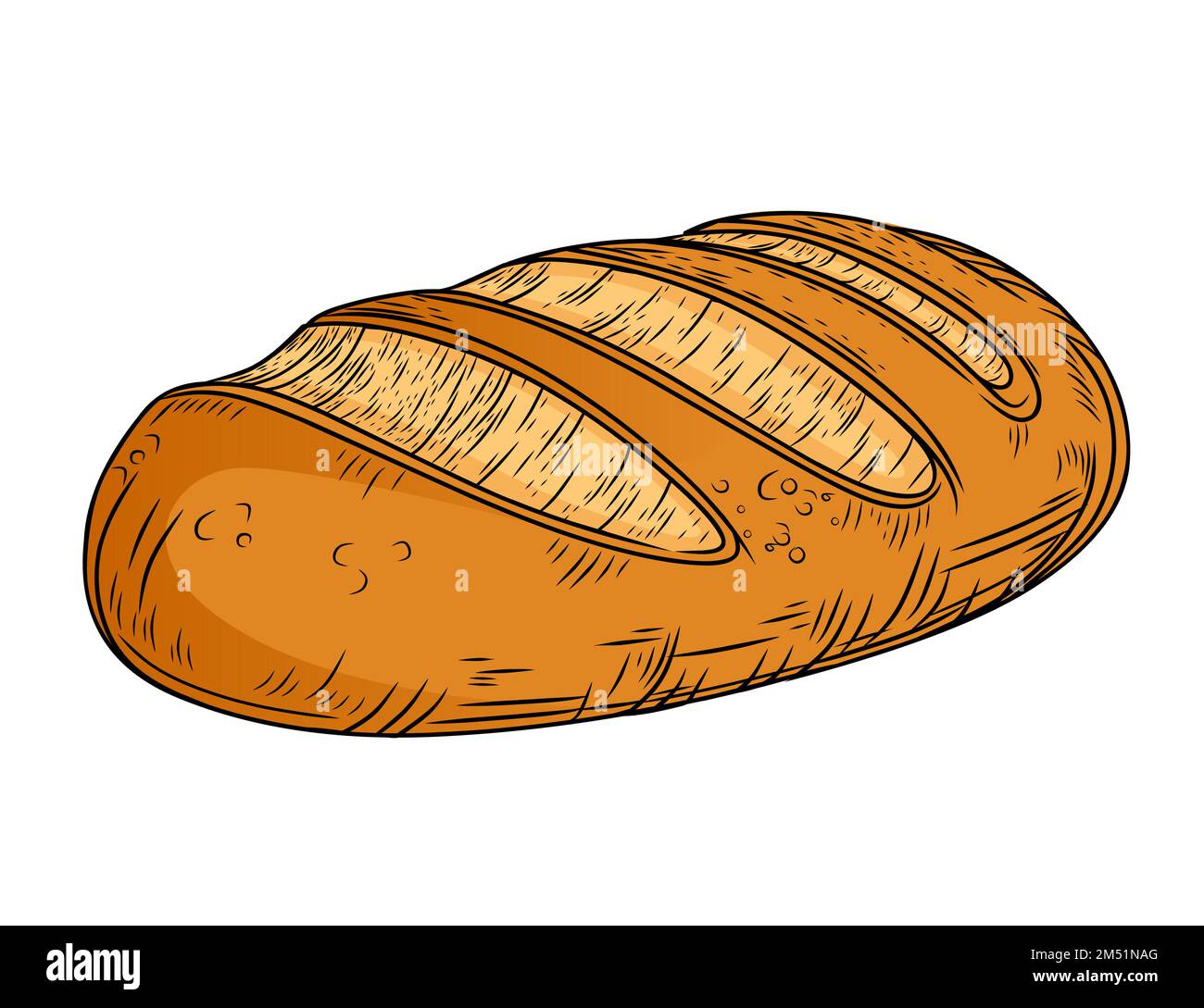 Fresh tasty white bread hand drawn style vector illustration isolated ...