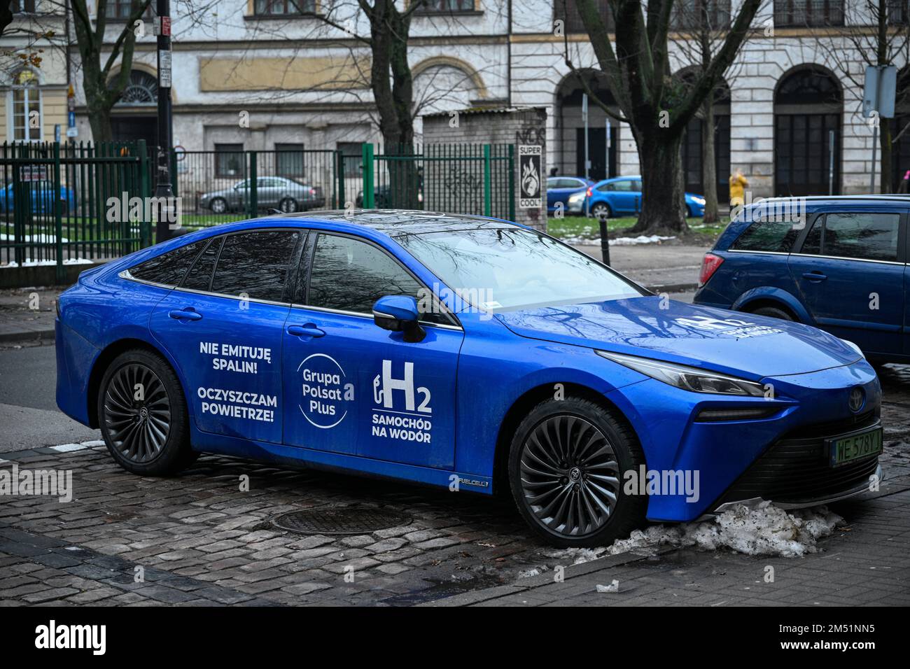 A Toyota Mirai Hydrogen Fuel Cell Vehicle (FCV) is seen in Warsaw