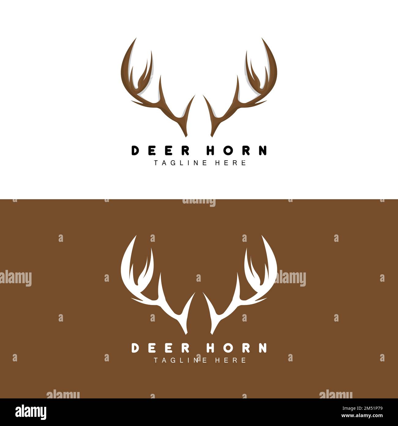 Deer Antler Logo, Antler Icon Illustration, Christmas Santa Animal