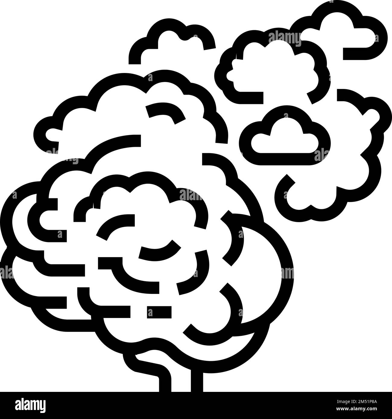 mind brain human line icon vector illustration Stock Vector Image & Art ...
