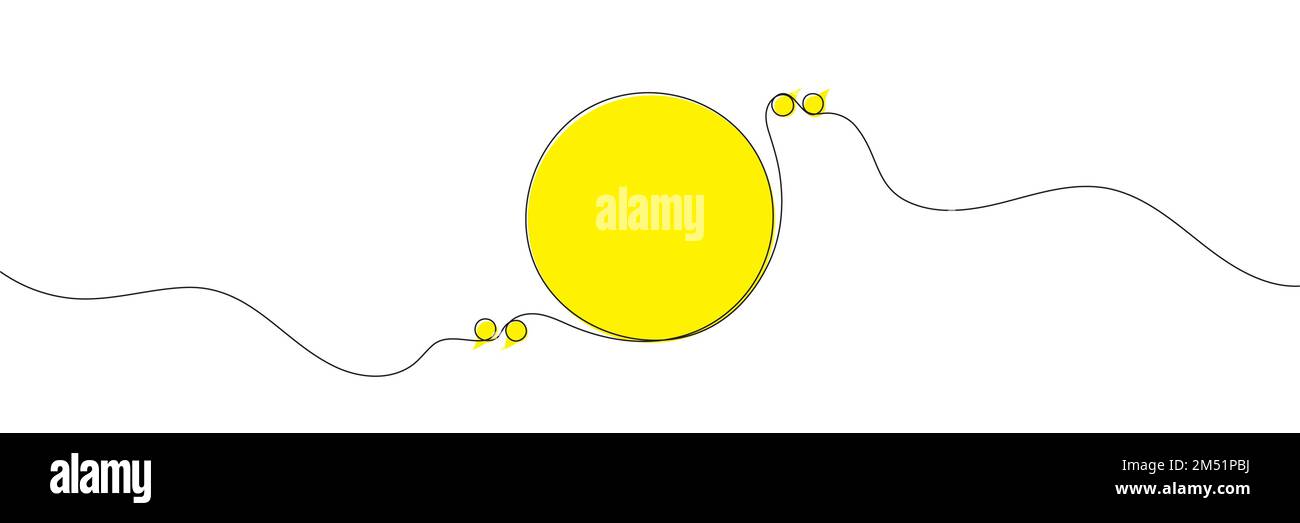Continuous one line drawing of speech, bubble empty. Line cloud communication on white background Stock Vector