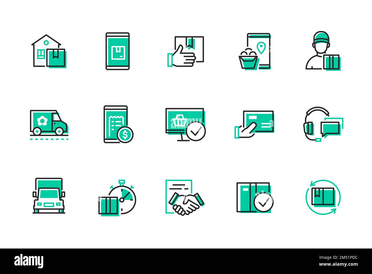 Goods delivery - set of line design style icons Stock Vector Image ...