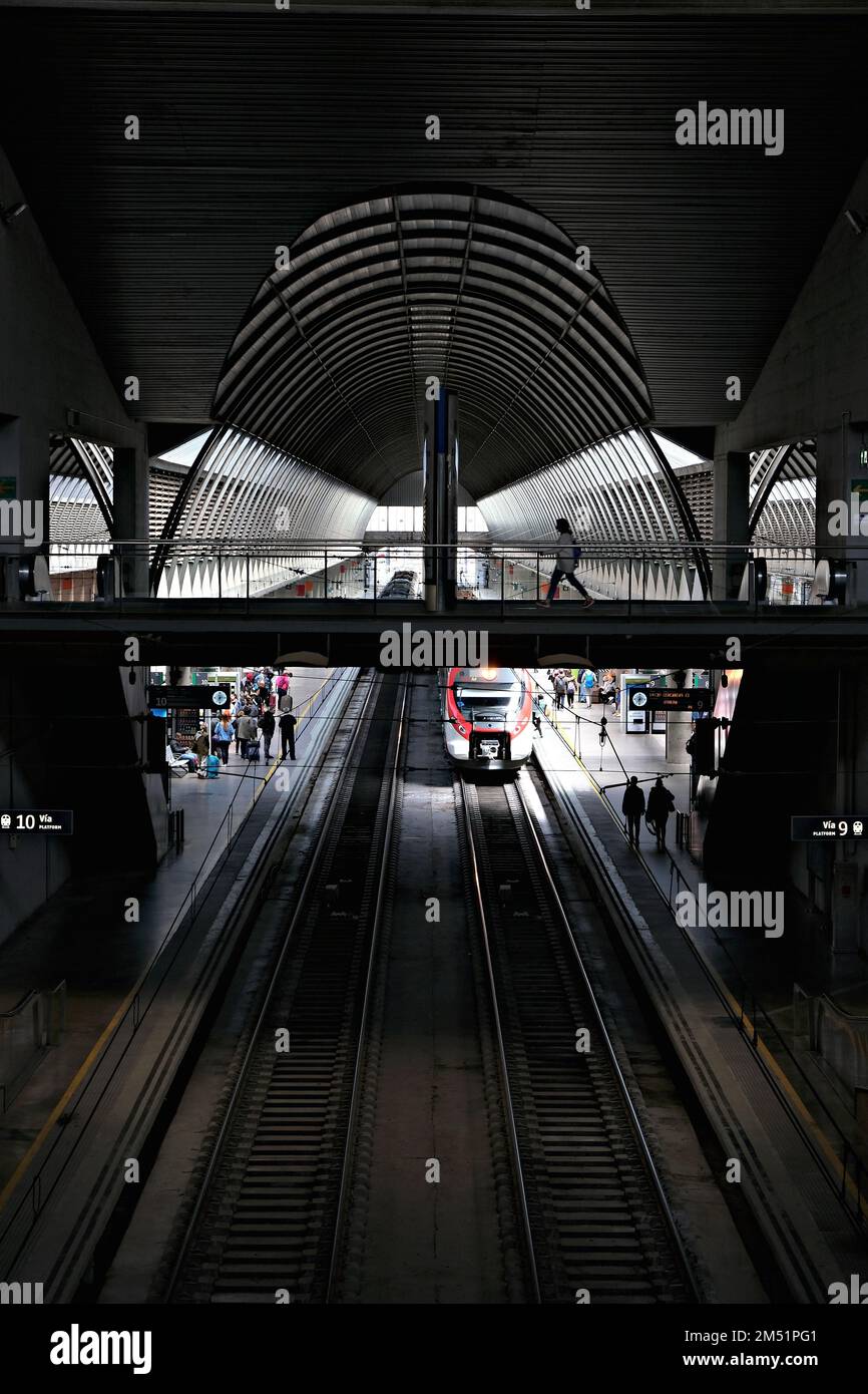 Platforms view in Barcelona Sants - Platforms View In Barcelona Sants Train Station 2M51PG1 