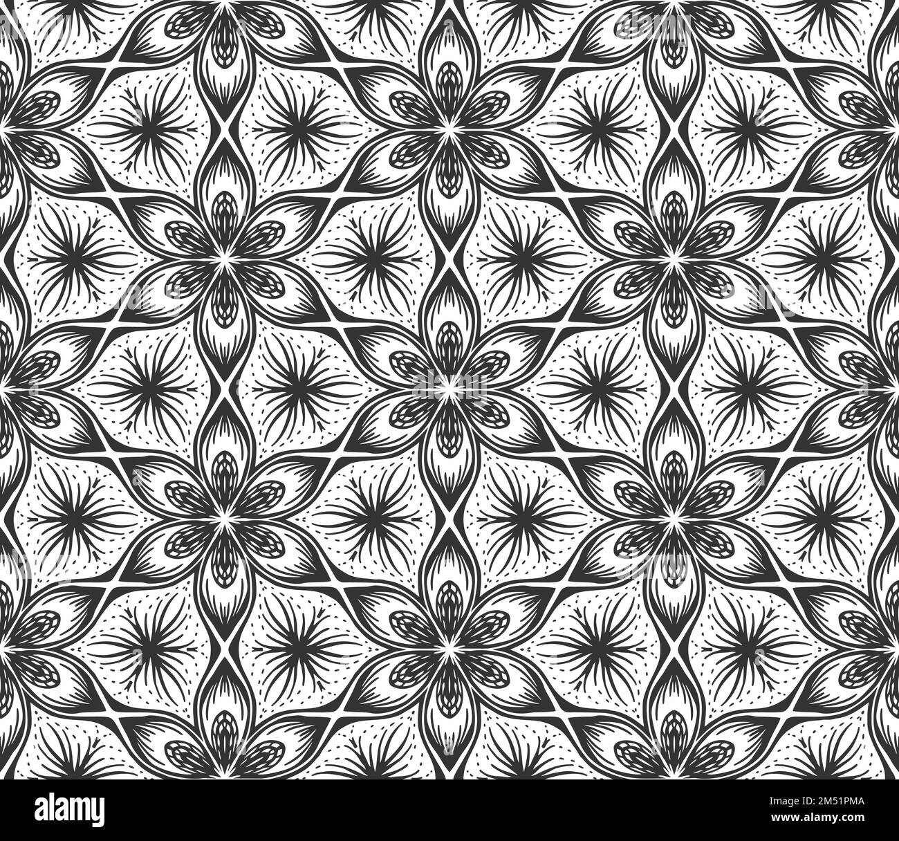 Geometry abstract white flower paper cut seamless pattern. Stock Vector