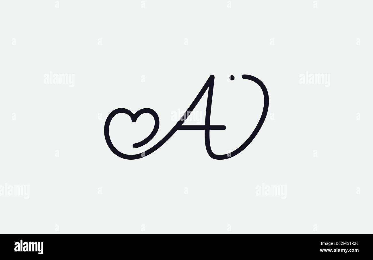 Initial Letter Vl Heart Symbol Logo Stock Vector (Royalty Free