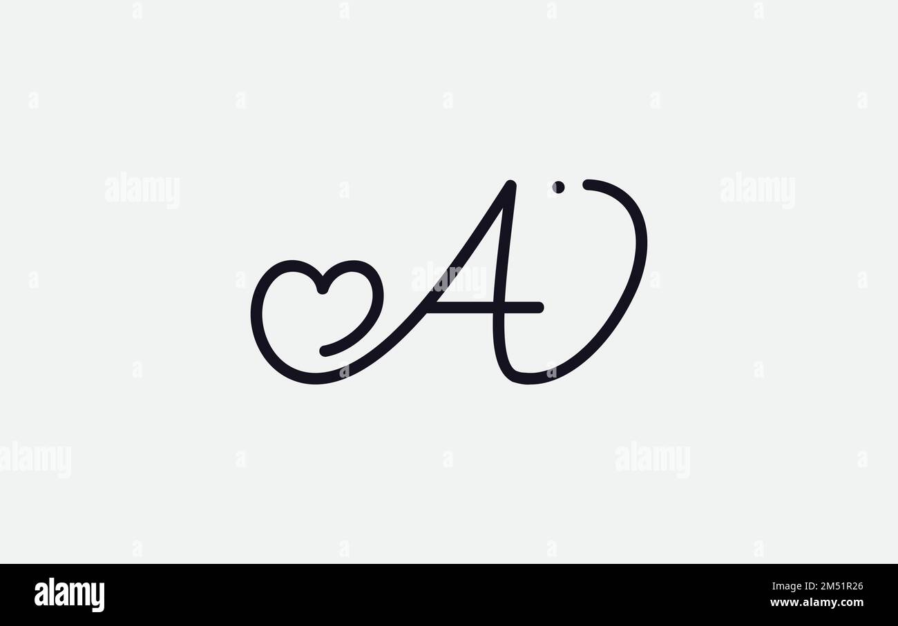 Heart Logo Icon Symbol Design With Letter Love Font Circle Sign Love