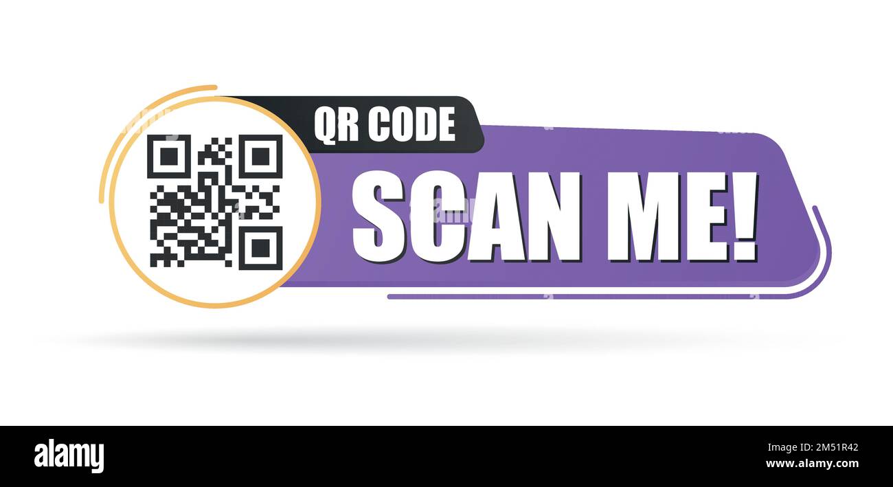 QR code scan me in speech bubble, scan me concept, icon Stock Vector ...