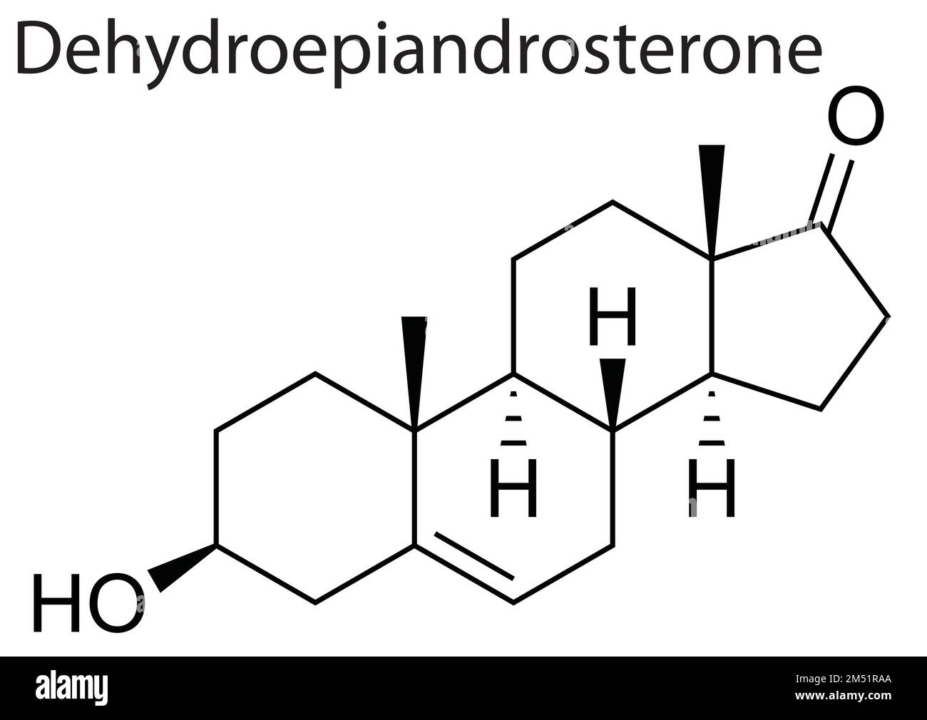 A vector of molecular structure of Dehydroepiandrosterone human steroid