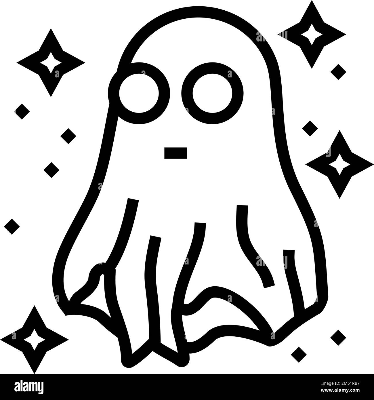 night ghost line icon vector illustration Stock Vector Image & Art - Alamy