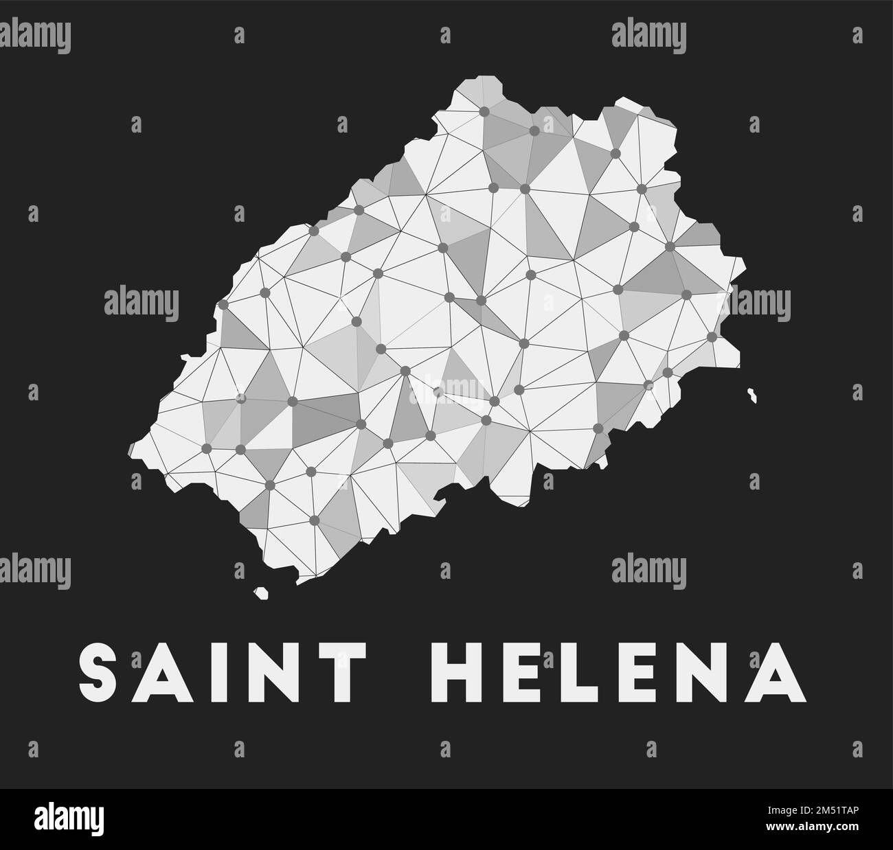 Saint Helena - communication network map of island. Saint Helena trendy