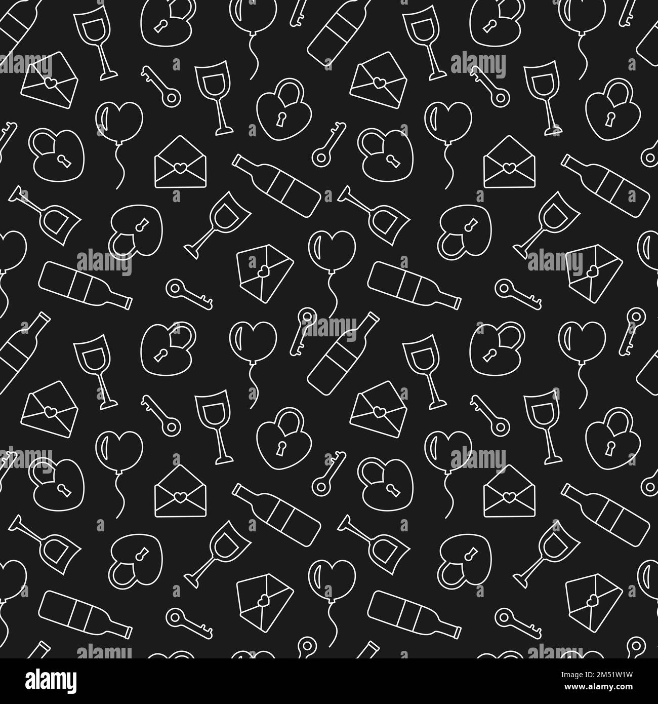 Happy Valentine s Day Seamless Pattern Design With Decoration In Template Hand Drawn Cartoon