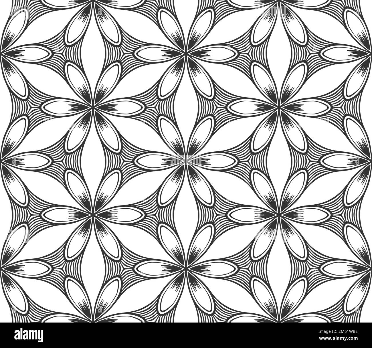 black on white floral print fabric texture Stock Photo - Alamy