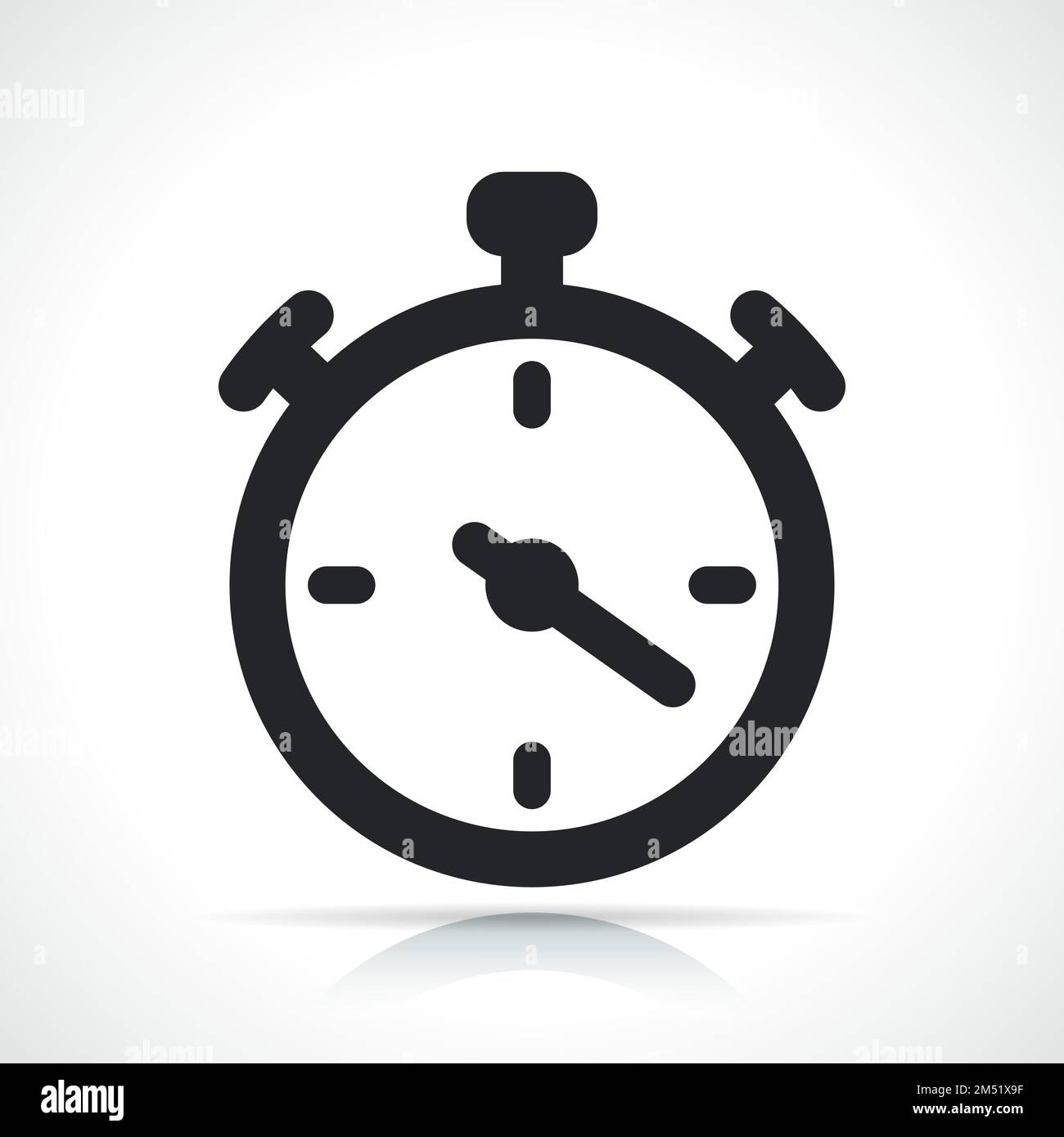 Illustration of stopwatch or chronometer black icon Stock Vector