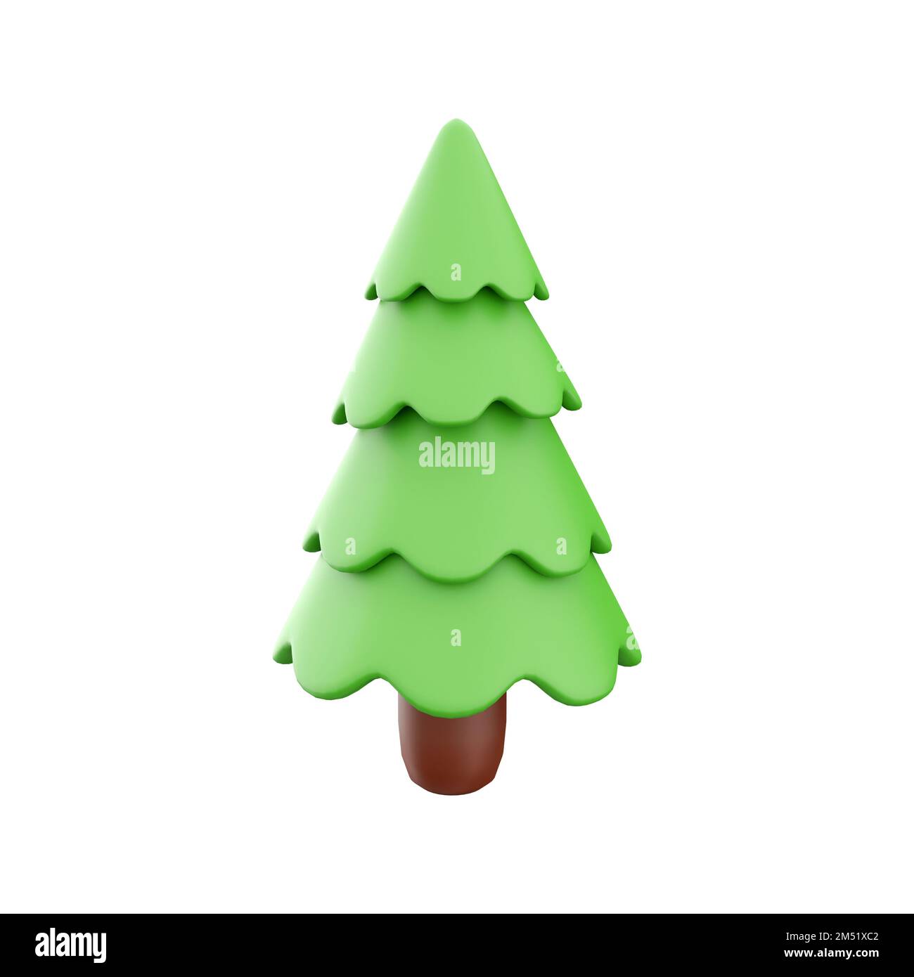 3D illustration of Christmas tree with 3D rendering isolated on white ...