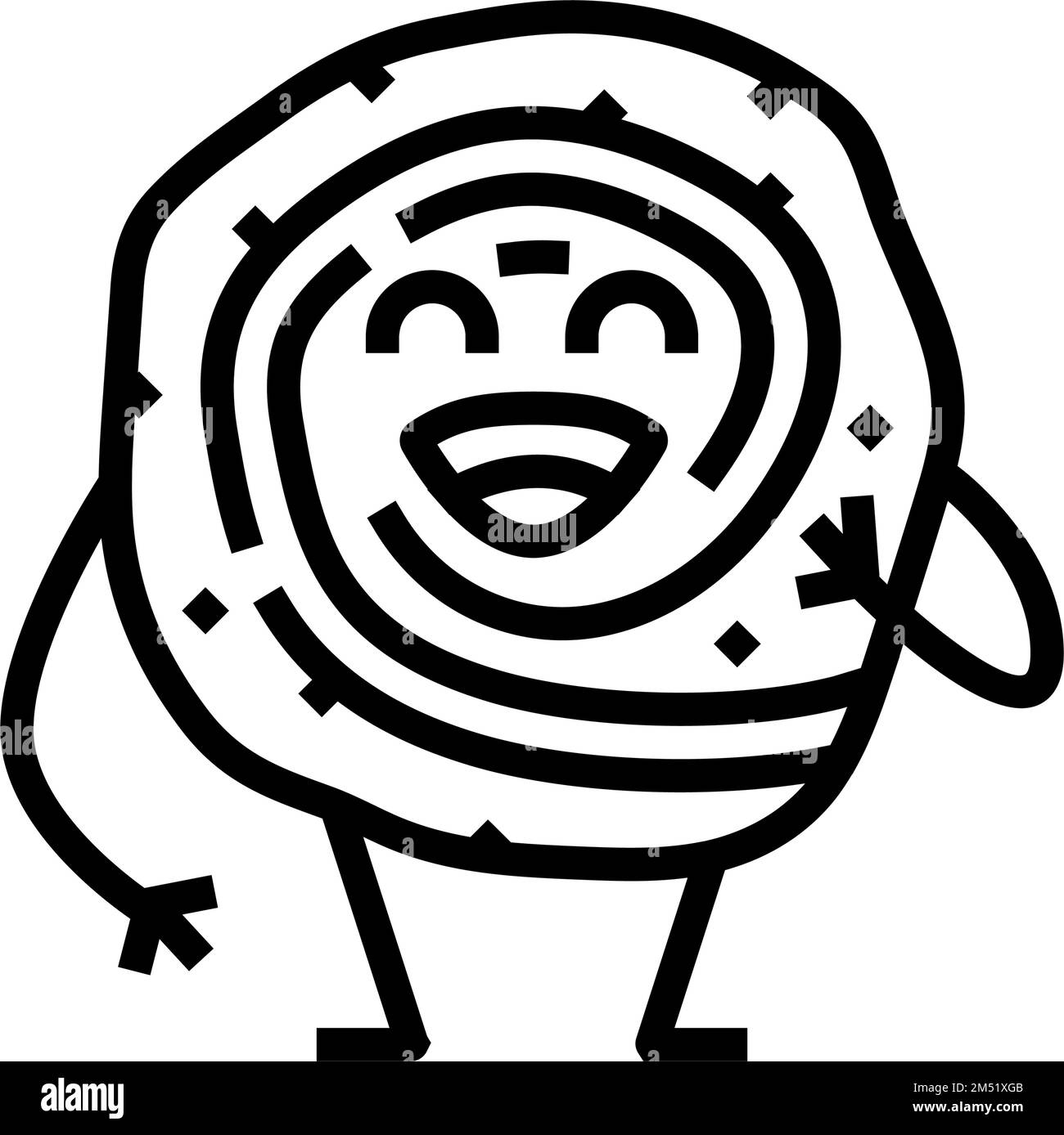 roulade meat character line icon vector illustration Stock Vector Image ...
