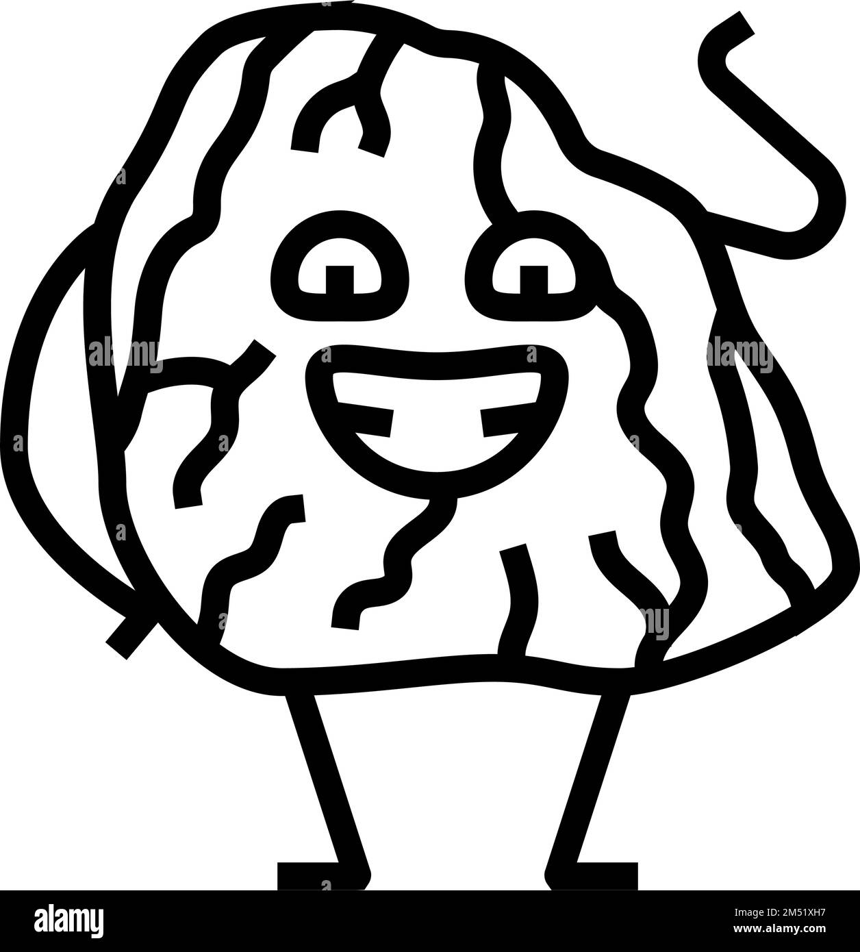 beef meat character line icon vector illustration Stock Vector Image ...