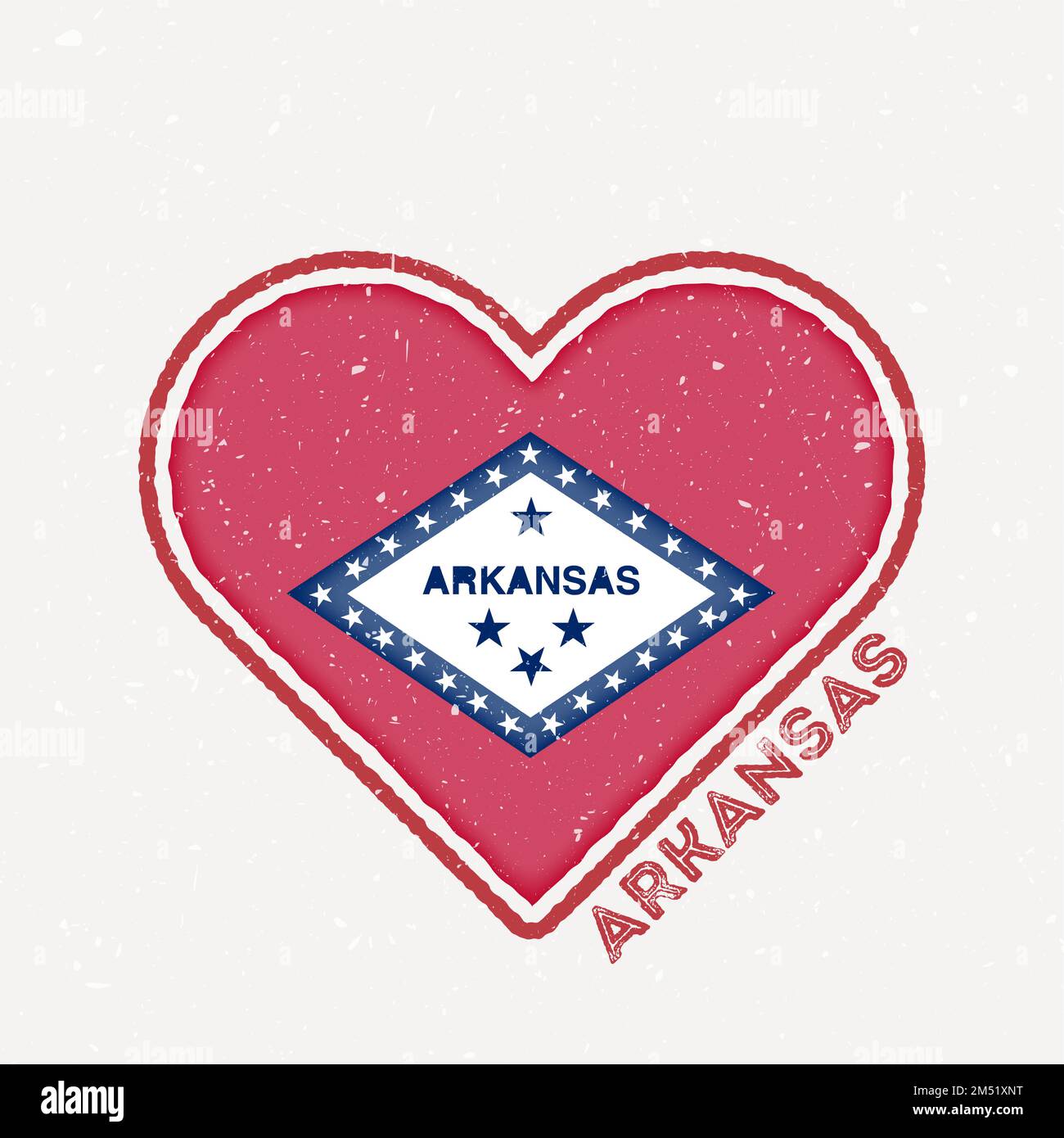 Arkansas heart flag badge. Arkansas logo with grunge texture. Flag of ...