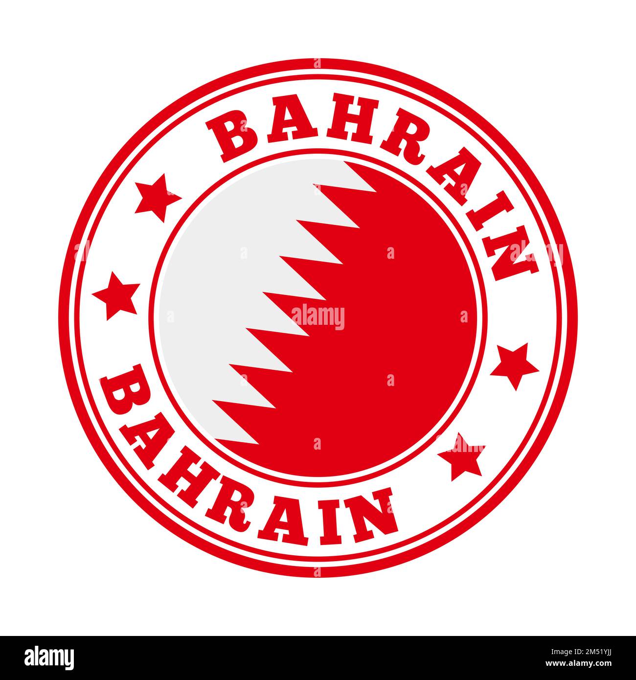 Bahrain sign. Round country logo with flag of Bahrain. Vector