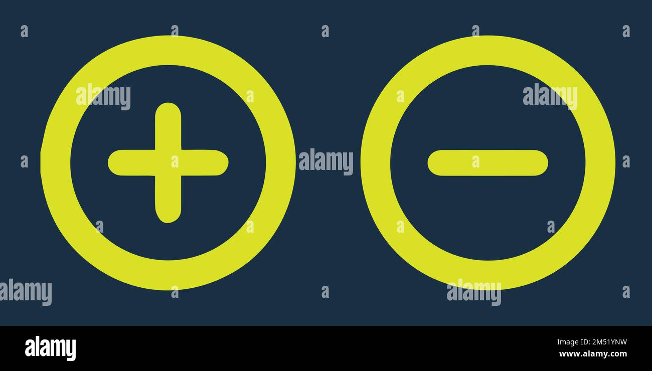 Plus and minus symbols. Basic mathematical symbol. isolated Stock ...