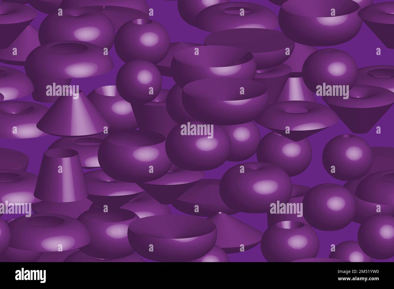 Abstract Color Volume Shapes 3D Seamless Illustration Stock Vector