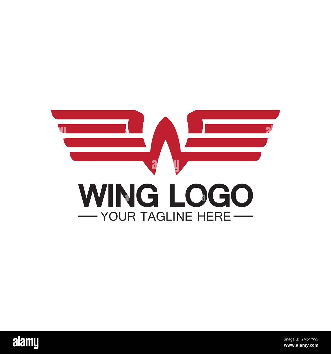 W letter for wings logo design, combination w letter and wings Stock Vector