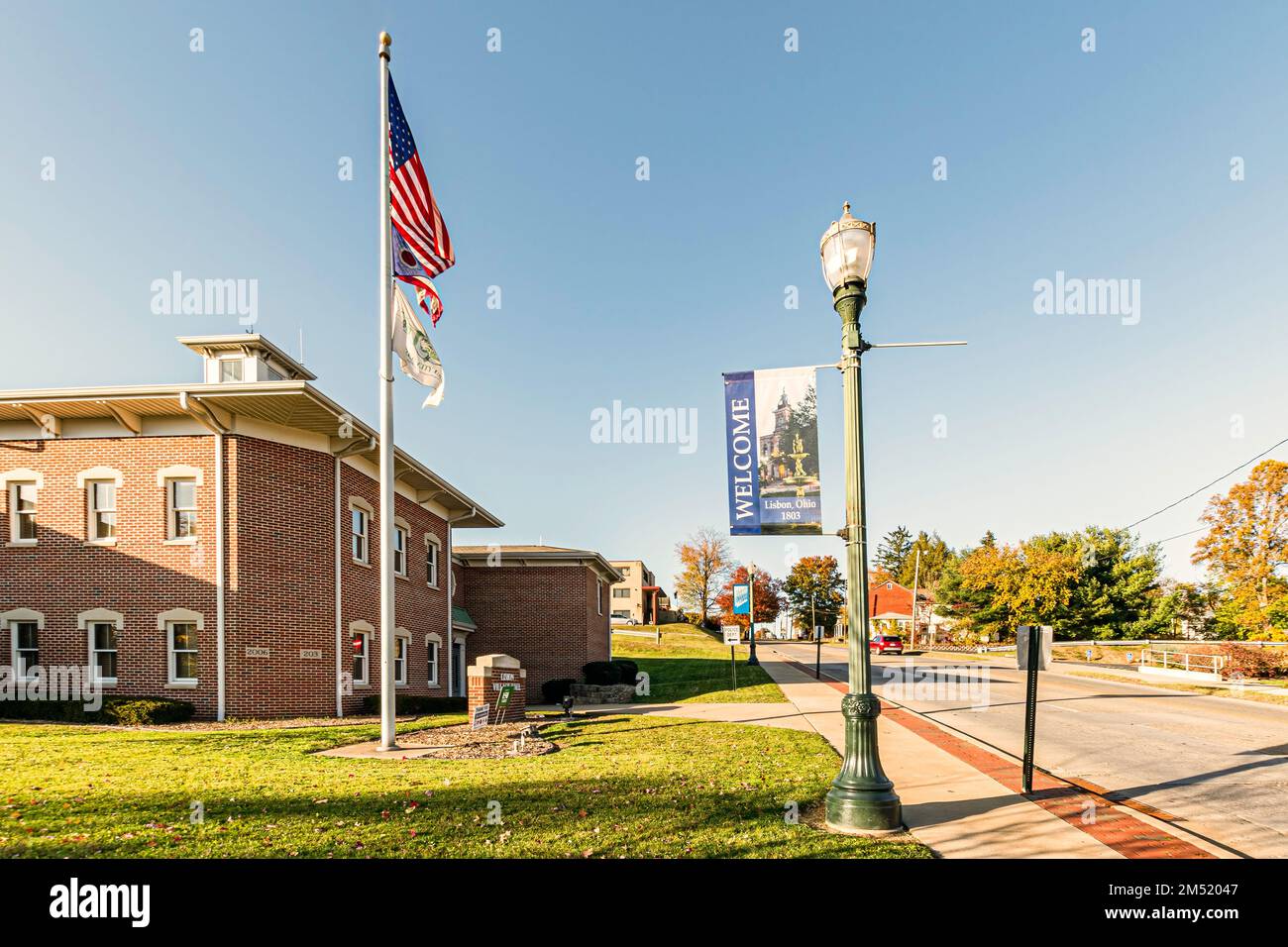 Lisbon, Ohio, USAOct. 21, 2022 banner on a lightpost in front
