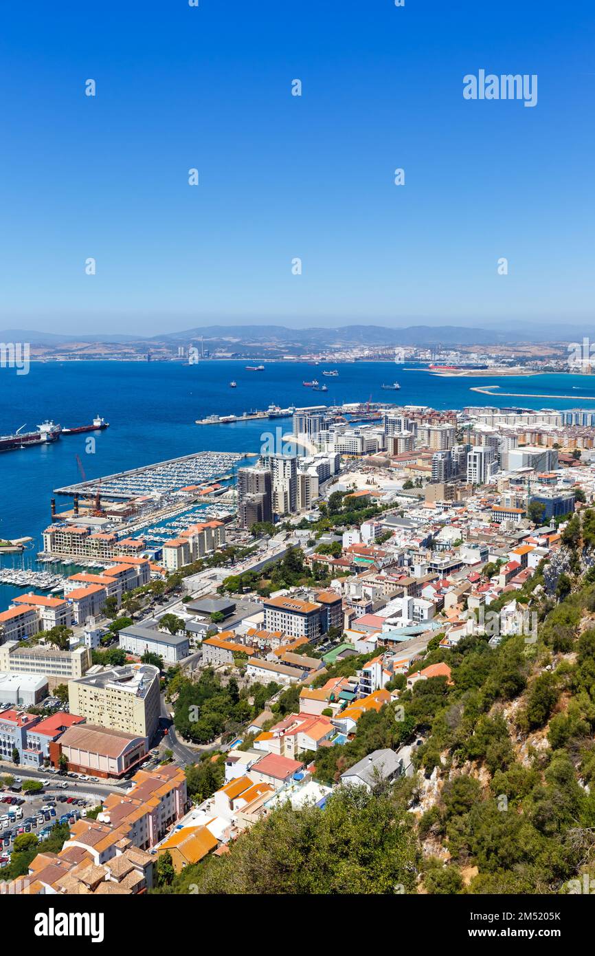 Gibraltar port town portrait format Mediterranean Sea travel traveling Stock Photo