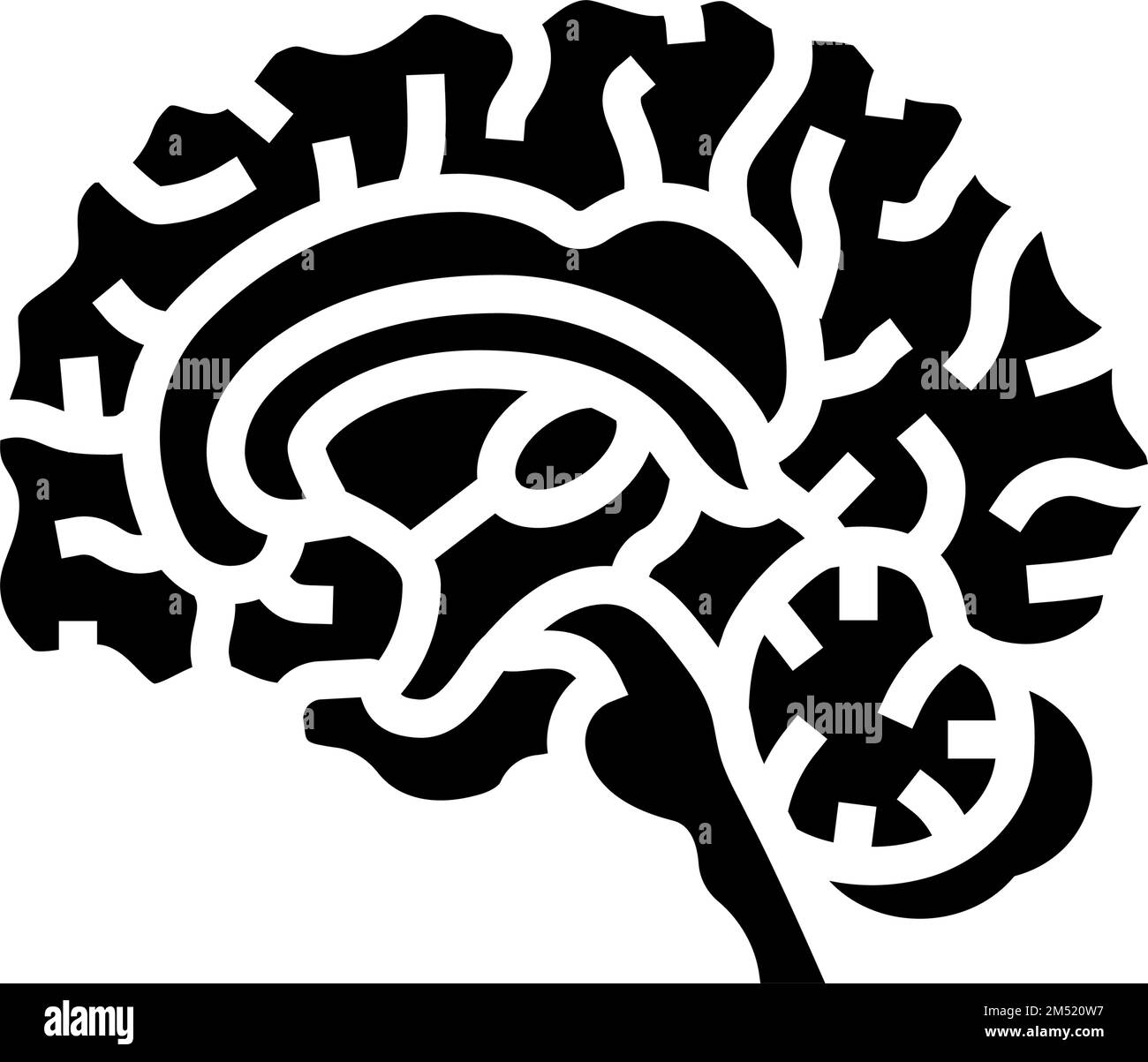 neurology brain glyph icon vector illustration Stock Vector Image & Art ...