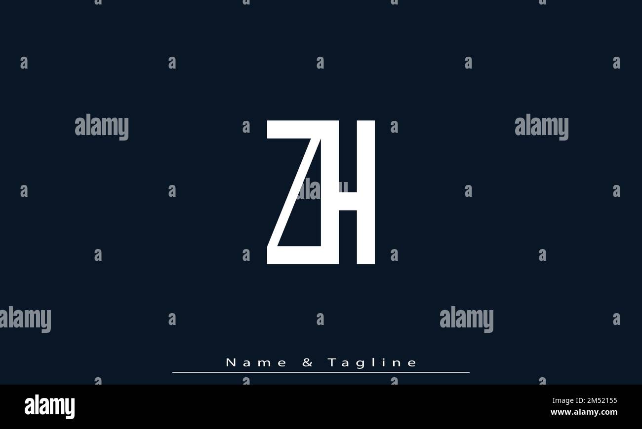 Alphabet letters Initials Monogram logo ZH , HZ Stock Vector